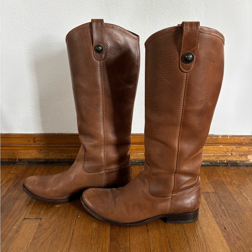 Frye Brown Leather Riding Boots, Womens 8.5